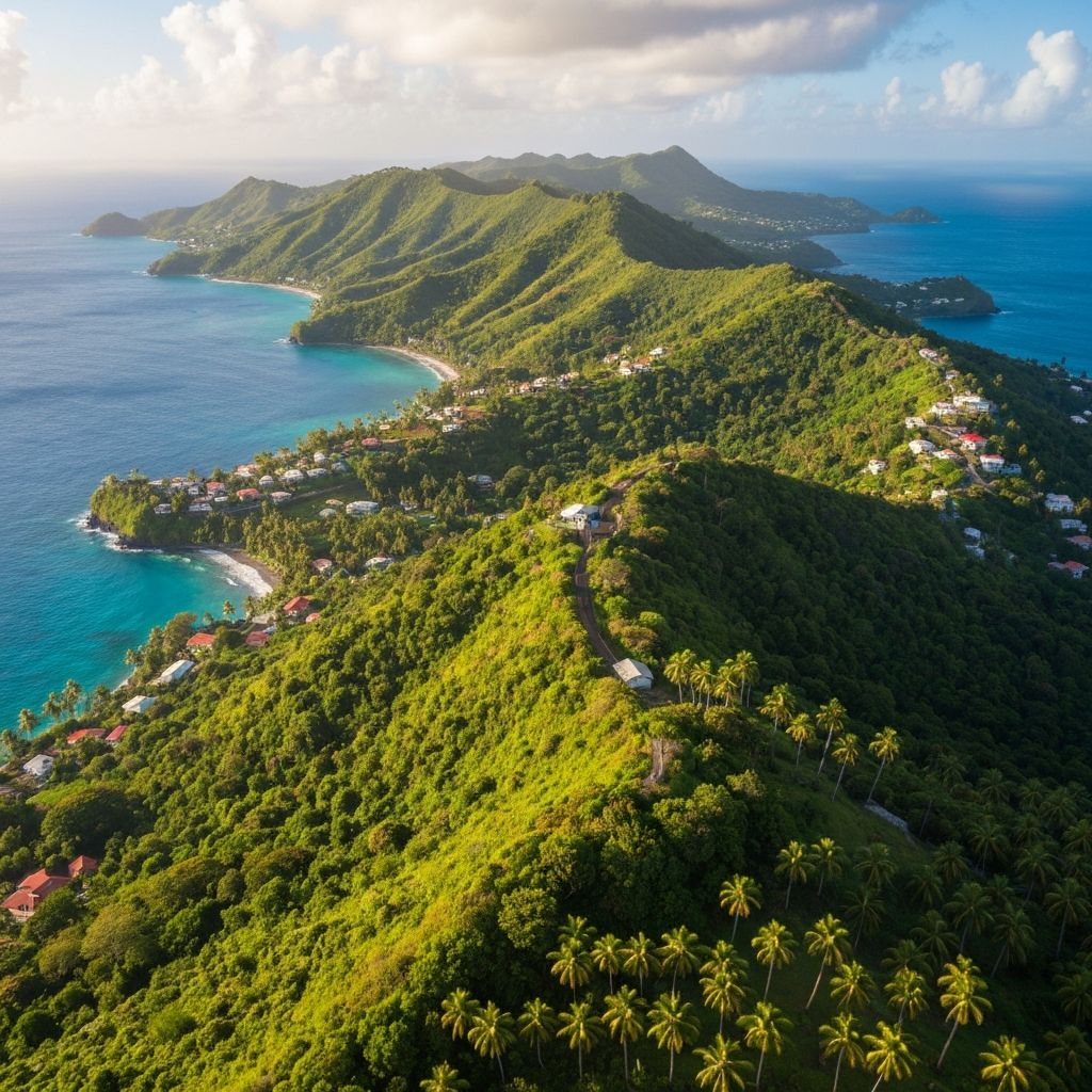 Vue aérienne de la Martinique - Zone d'intervention Home Secours
